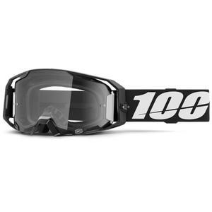 Motocross-lasit 100% ARmatic musta kirkkaalla pleksillä 100% ARmatic musta kirkas pleksi