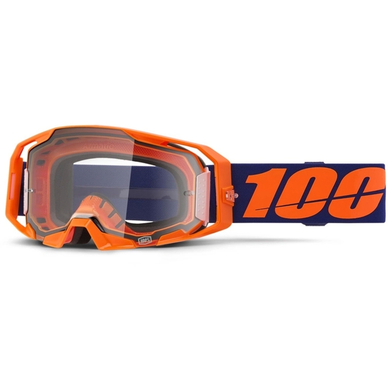 Motocross-lasit 100% ARmatic Neon oranssi kirkkaalla pleksillä.