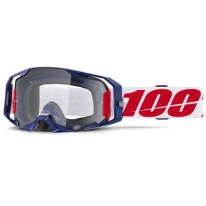 Motocross-lasit 100% ARmatic Mach Z kirkkaalla pleksillä varustettuna.