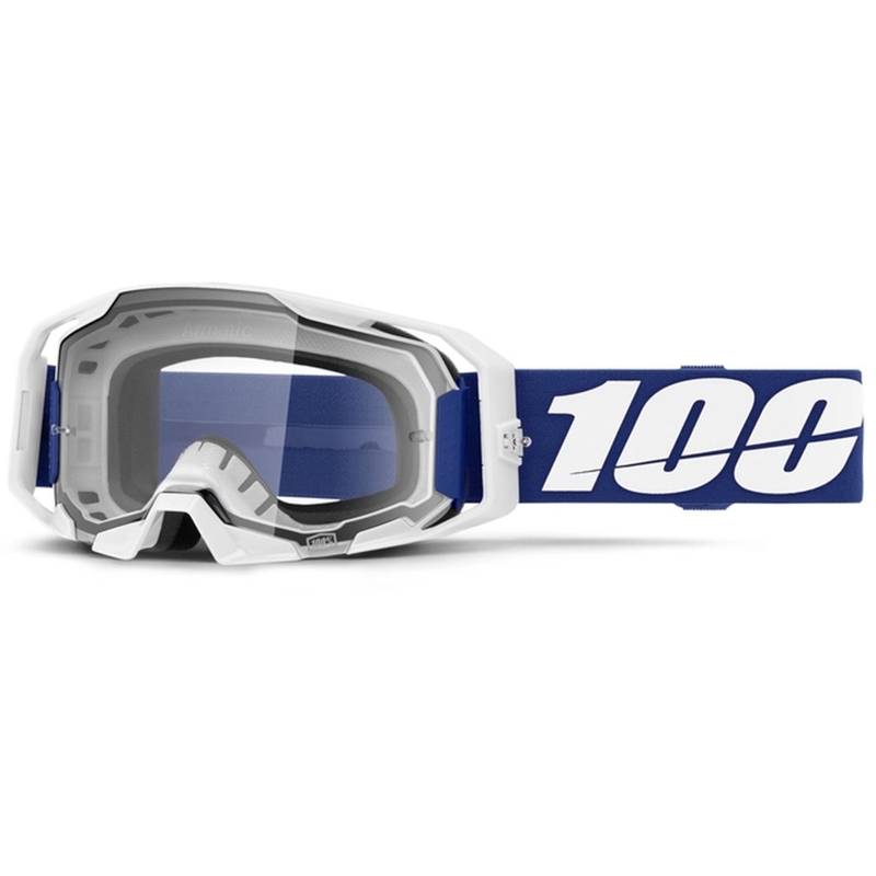 Motocross-lasit 100% ARmatic sininen kirkkaalla pleksillä 100% ARmatic sininen kirkas pleksi