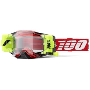 Motocross lasit 100% - USA Armega Forecast punainen (kirkas lasi)