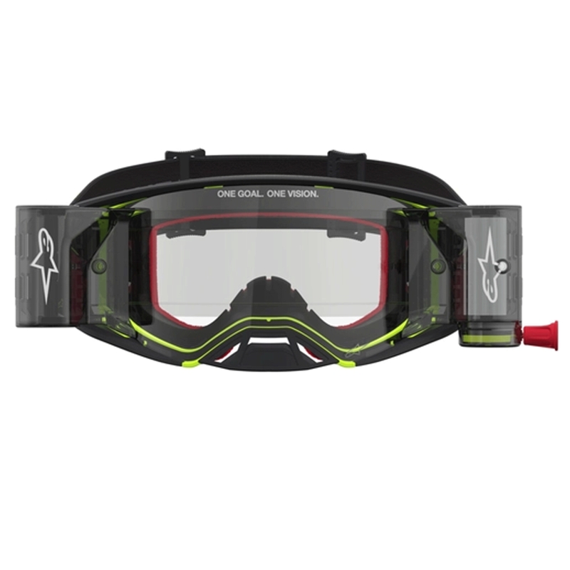 Alpinestars Supertech Firma crossilasit musta-keltainen kirkkaalla pleksilasilla