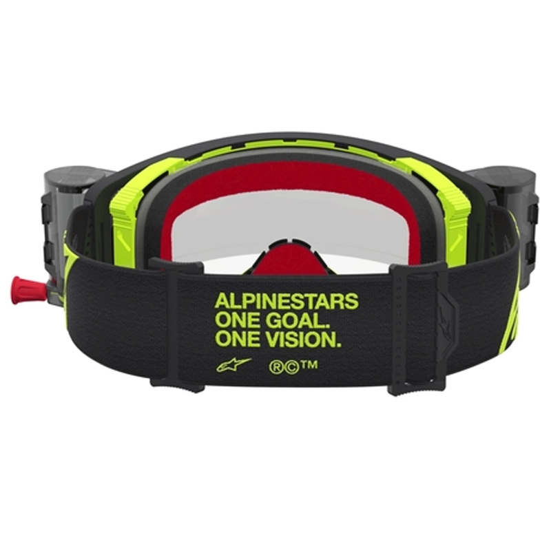 Alpinestars Supertech Firma crossilasit musta-keltainen kirkkaalla pleksilasilla