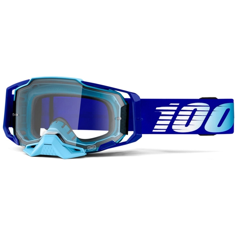 Motocross lasit 100% ARMEGA Royal blue (kirkas pleksi)