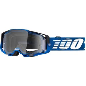 Motocross lasit 100% ARMEGA Rockchuck tummansininen (kirkas pleksi)