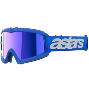 Alpinestars Vision Youth Blaze Blue Lasten motocross-lasit, joissa on peilattu sininen linssi
