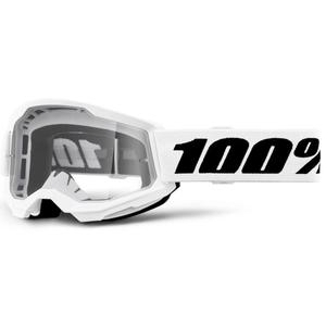 Lasten motocross lasit 100% STRATA 2 valkoinen kirkas pleksi