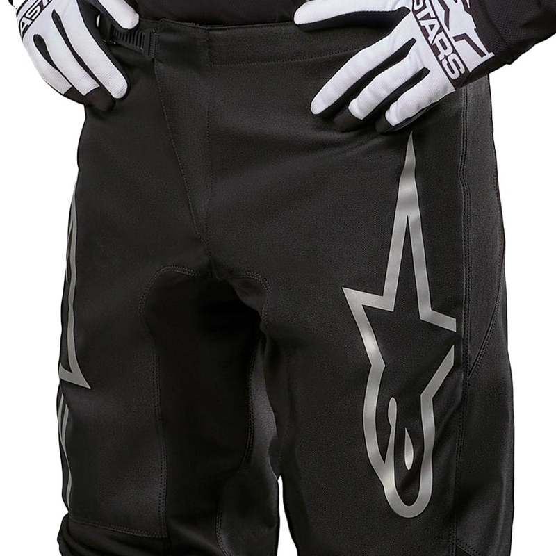 Alpinestars Fluid Graphite Motocross-housut musta ja hopea