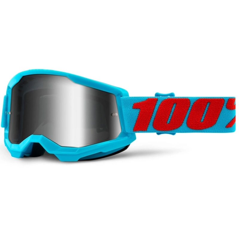 Motocross lasit 100% STRATA 2 Summit sininen (hopea peilattu pleksi)