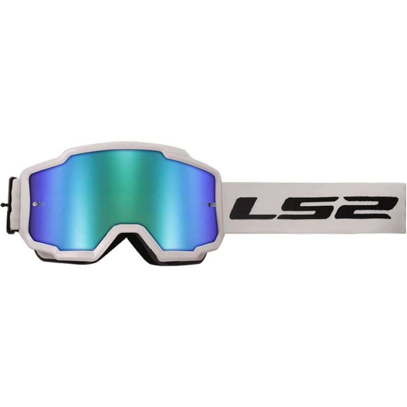LS2 Charger H-V motocross-lasit valkoinen ja vihreä iridium plexi