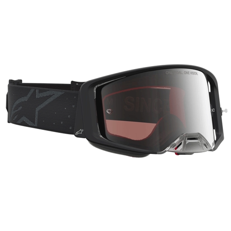 Alpinestars Supertech Cloak motocrossilasit mustat peilillisillä hopeapleksilasilla