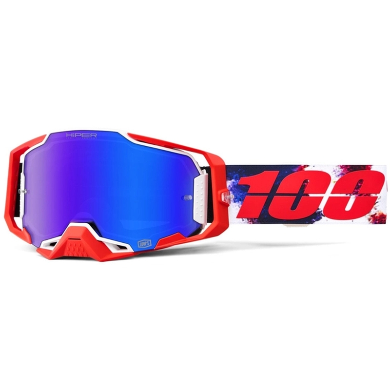 Motocross-lasit 100% ARMEGA Morpho sinisellä HIPER plexillä 100% ARMEGA Morpho sinisellä HIPER plexillä