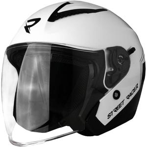 Avokypärä Street Racer Sonic kiiltävänvalkoinen-musta - II-laatu - II. laatu