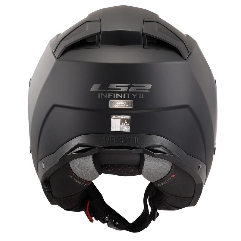Open Moottoripyöräilykypärä LS2 OF603 Infinity II Solid Black Matte (kiinteä musta) - II. laatu