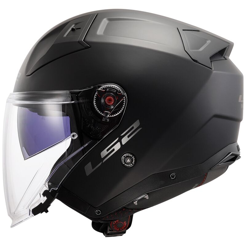 Open Moottoripyöräilykypärä LS2 OF603 Infinity II Solid Black Matte (kiinteä musta) - II. laatu