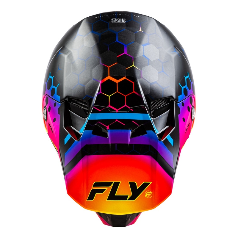 Motocross kypärä FLY Racing Formula CC Tektonic musta-kelta-vaaleanpunainen - II. laatu