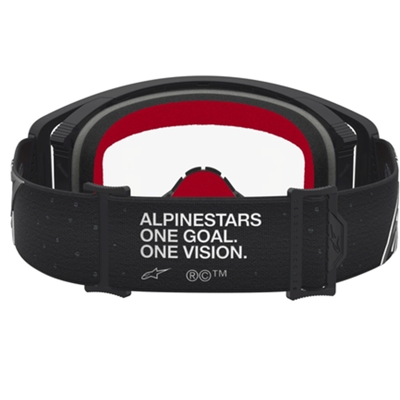 Alpinestars Supertech Vesta motocrossilasit musta-hopea kirkkaalla pleksilasilla