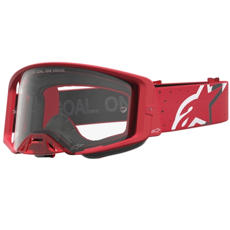 Alpinestars Supertech Vesta crossilasit, fluo-punaiset-kromiset (kirkas pleksilasi)