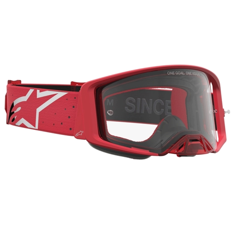 Alpinestars Supertech Vesta crossilasit, fluo-punaiset-kromiset (kirkas pleksilasi)