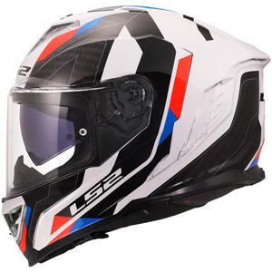 Kokokasvoinen moottoripyöräkypärä LS2 FF818 Storm III Sports kiiltävä valkoinen-sini-punainen - II. laatu