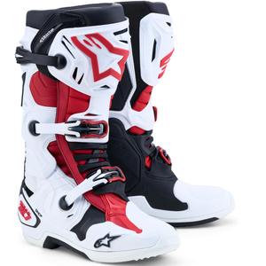 Alpinestars TECH 10 motocrossisaappaat valko-musta-punainen