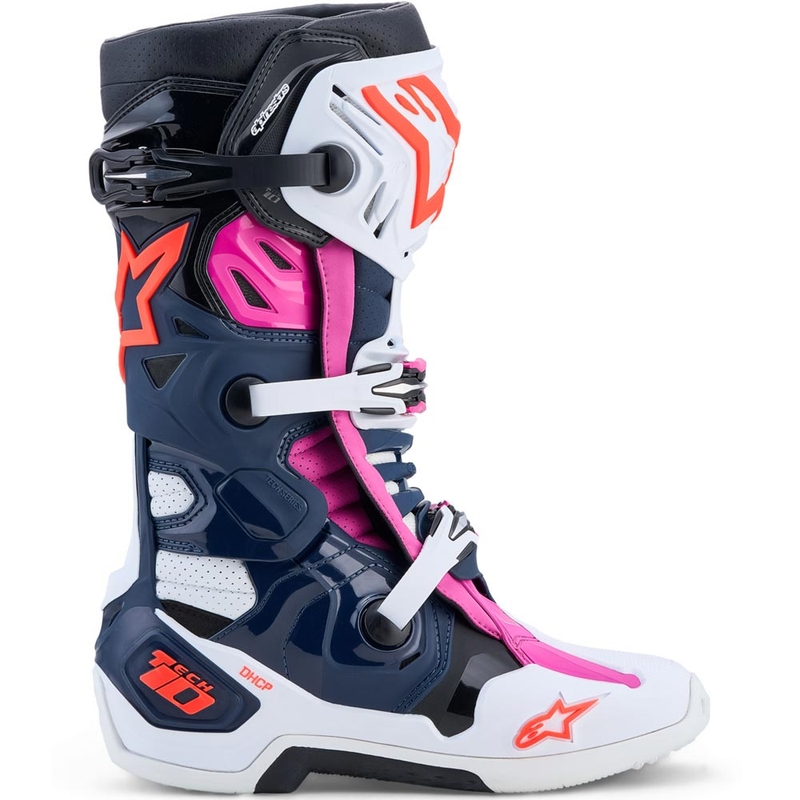 Alpinestars TECH 10 Supervented -crossisaappaat tummansiniset-valkoiset-mustaiset-violetit