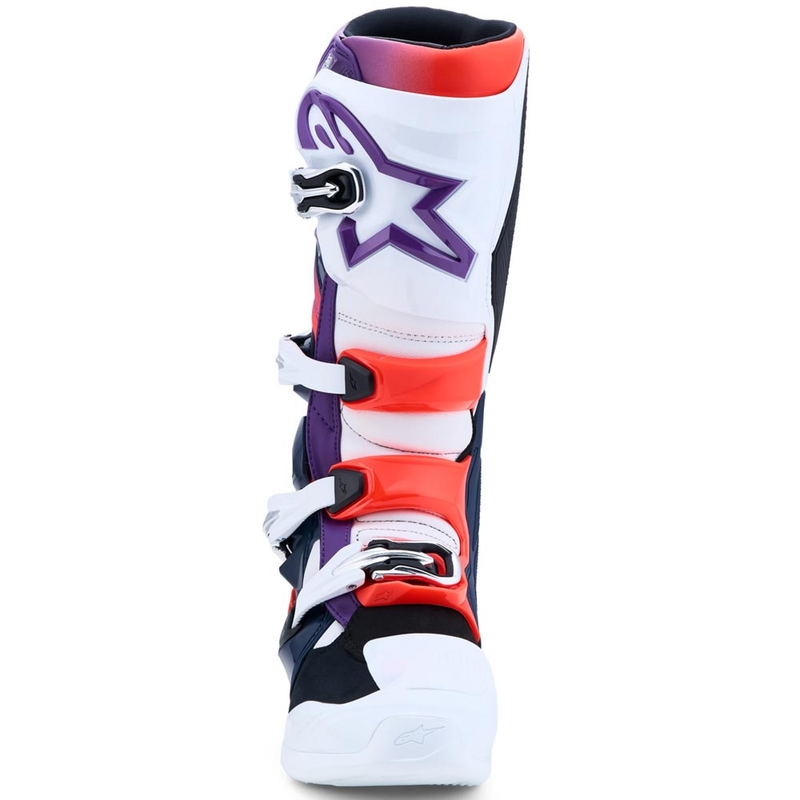Alpinestars TECH 7 motocrossisaappaat violetti-valkoinen-tummansininen-fluo punainen