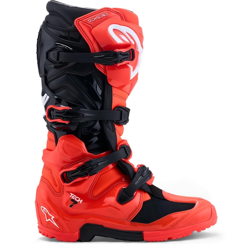Alpinestars TECH 7 Enduro -moottoripyöräsaappaat, neonpunaiset-mustat