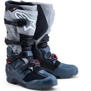 Alpinestars TECH 7 Enduro Drystar MP-saappaat tummanharmaa-vaaleanharmaa-punainen