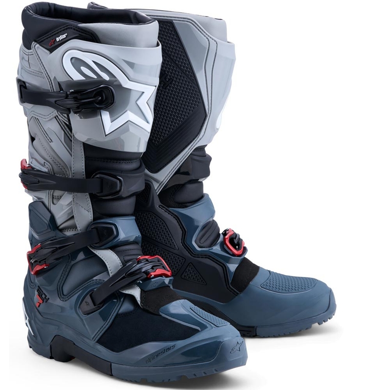 Alpinestars TECH 7 Enduro Drystar MP-saappaat tummanharmaa-vaaleanharmaa-punainen