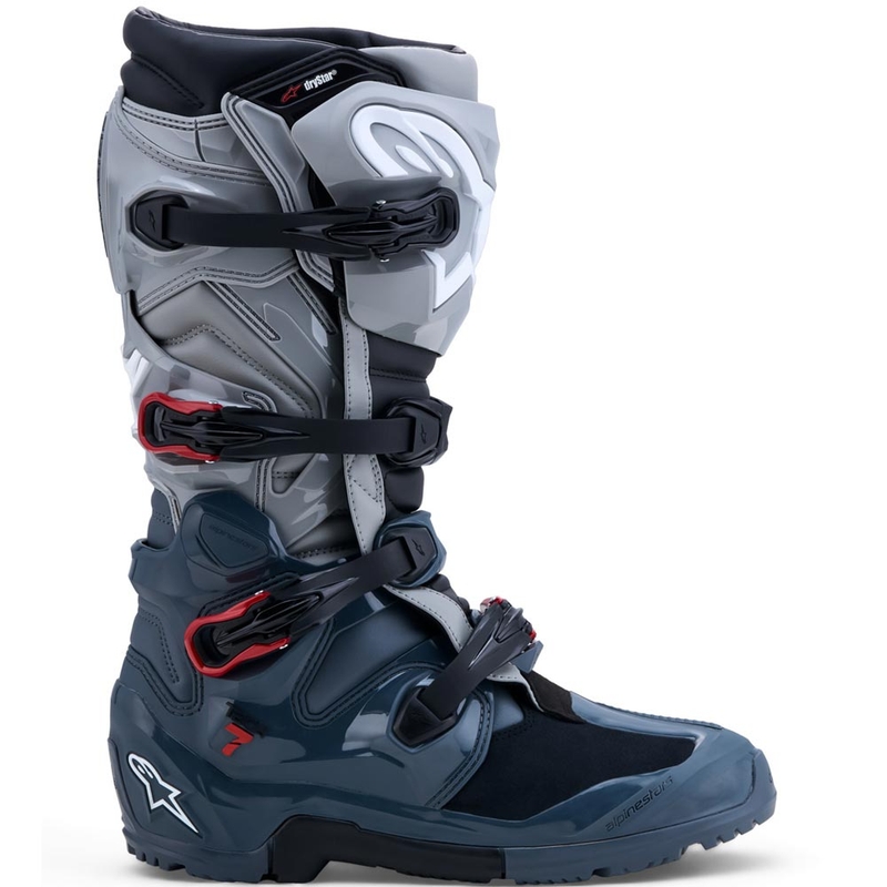 Alpinestars TECH 7 Enduro Drystar MP-saappaat tummanharmaa-vaaleanharmaa-punainen