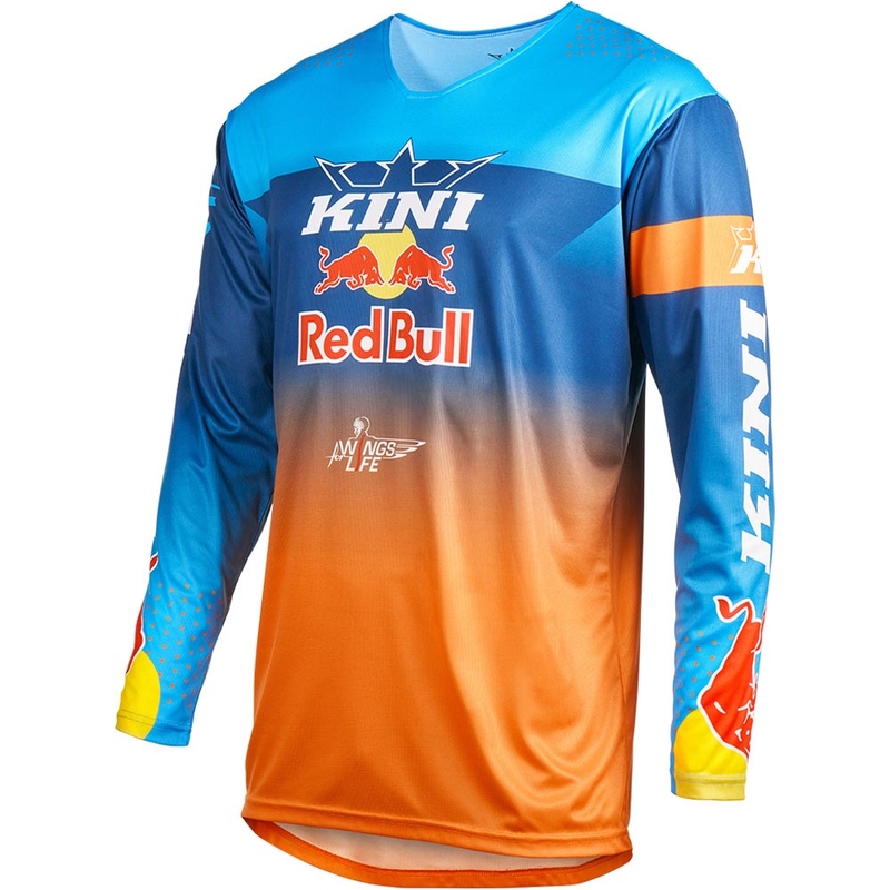 Motocross-paita KINI Red Bull 1.0 Rallye sini-oranssi