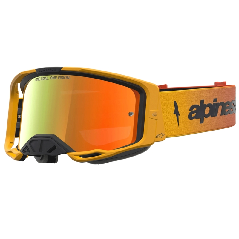 Alpinestars Vision 8 Amber motocrossilasit kelta-puna-musta