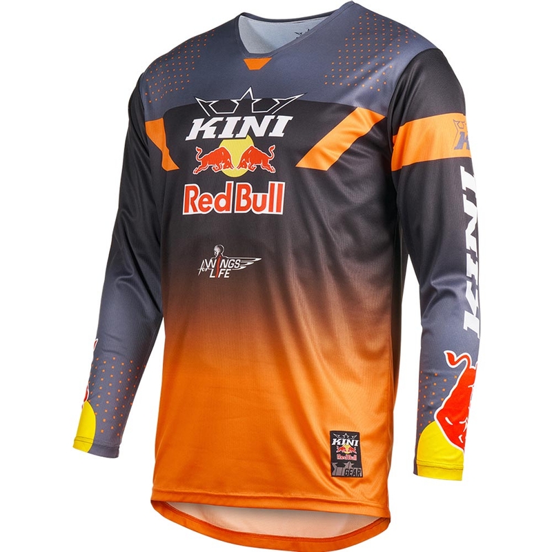 Motocross-paita KINI Red Bull 2.0 MXC harmaa-oranssi