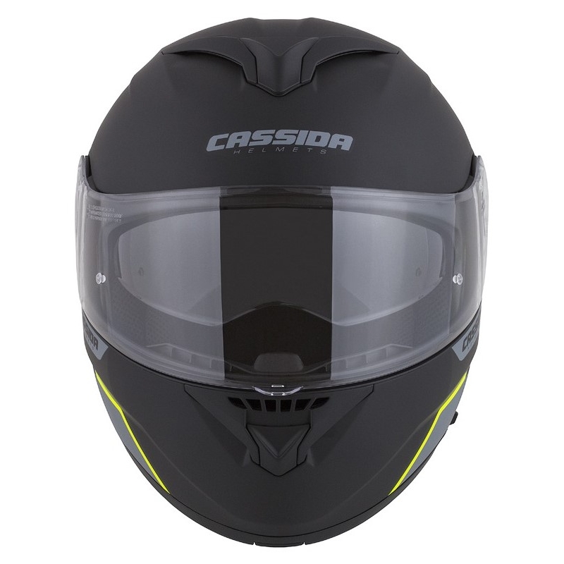 Vyklápěcí přilba na motorku Cassida Compress 2.0 Refraction černo-šedo-fluo žlutá výprodej