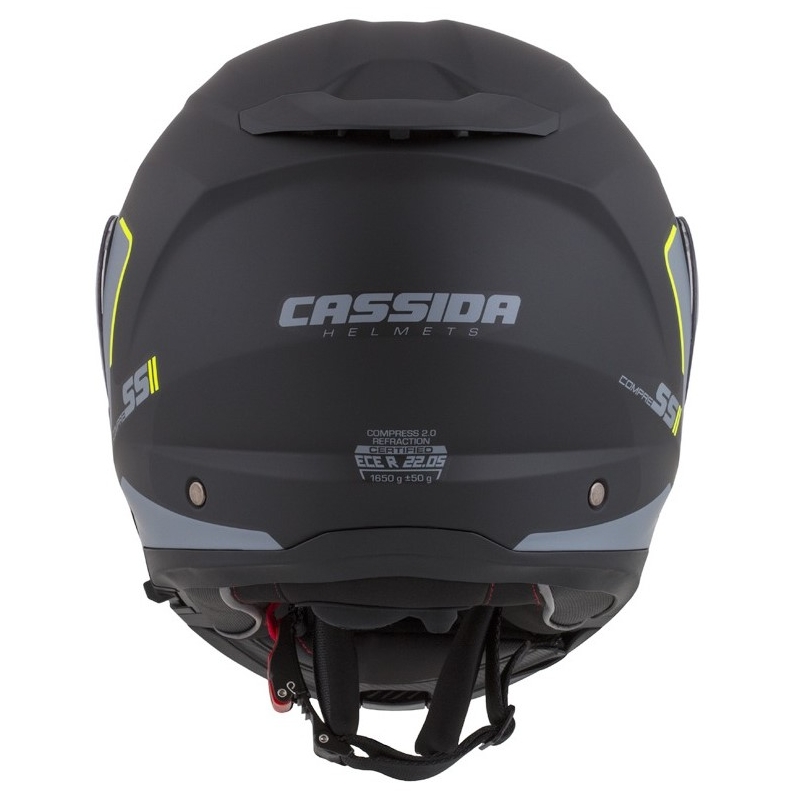 Vyklápěcí přilba na motorku Cassida Compress 2.0 Refraction černo-šedo-fluo žlutá výprodej
