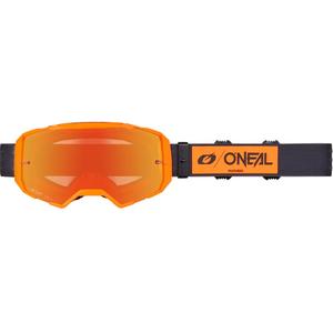 Motocrosslasit O'Neal B-22 Core musta-oranssi peilipunaisella pleksilasilla