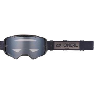 Motocrosslasit O'Neal B-22 Core musta-harmaa peilihopeisella pleksilasilla