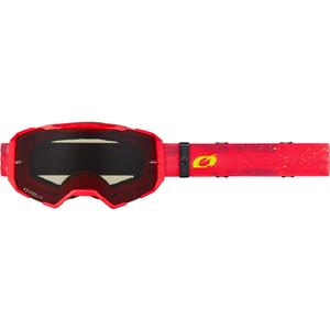 Motocrosslasit O'Neal B-22 Paint puna-fluo keltainen harmaalla pleksilasilla