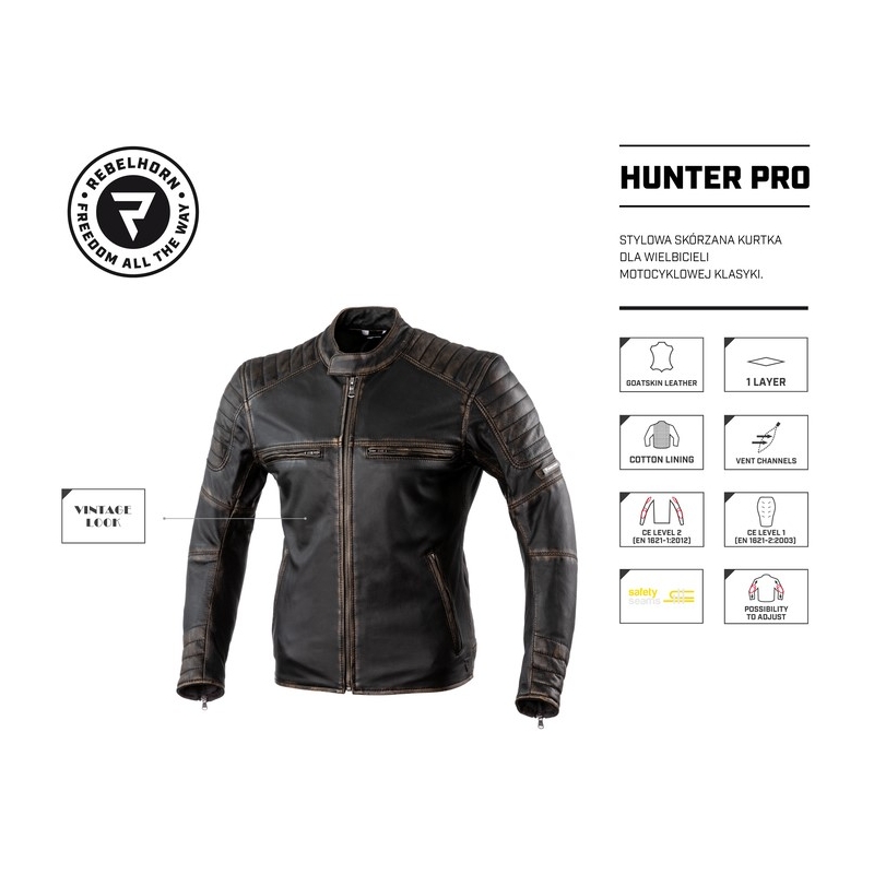 Rebelhorn Hunter Pro Vintage ruskea moottoripyörä takki alennusmyynti