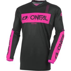Naisten motocross-paita O'Neal Element Racewear musta-pinkki