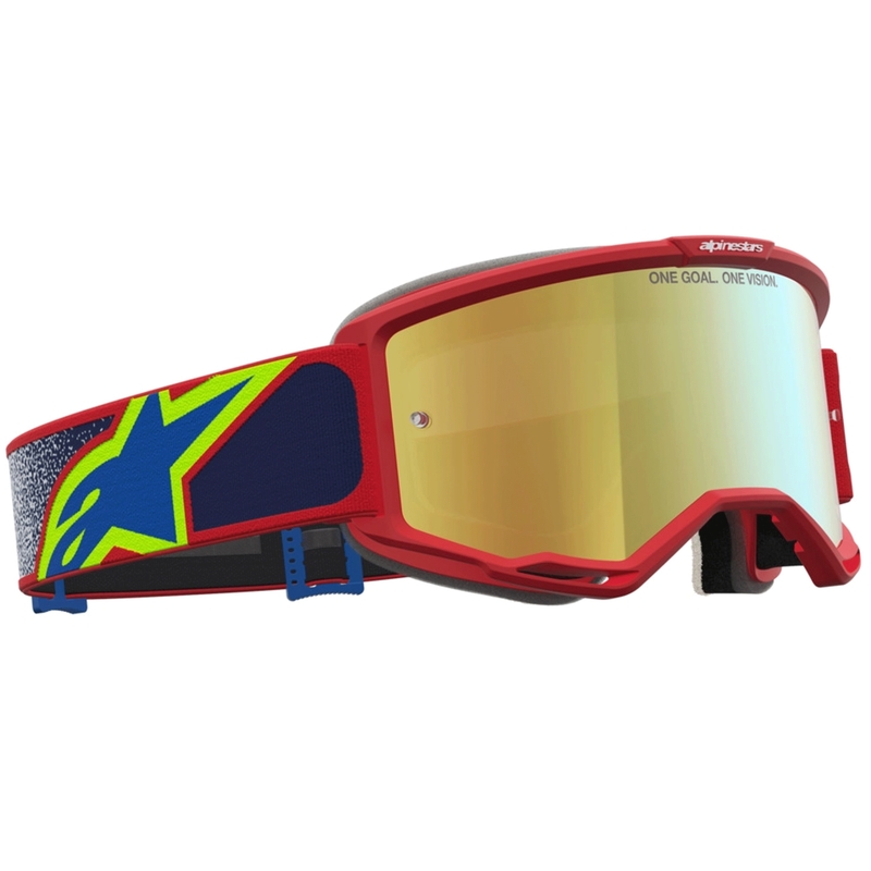 Alpinestars Vision 5 Drag motocrossilasit puna-sini-fluo keltainen