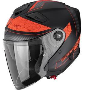 Scorpion EXO-GT Jet Crest Avokypärä Moottoripyöräkypärä Mattamusta-Punainen
