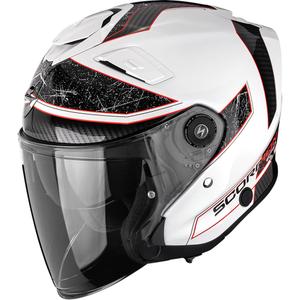 Scorpion EXO-GT Jet Crest avokypärä moottoripyörälle, valkoinen-punainen
