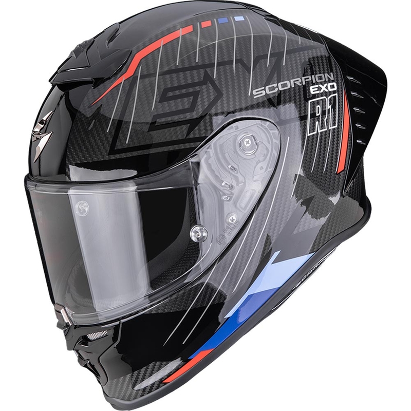 Scorpion EXO-R1 EVO II Air Surge -moottoripyöräkypärä, musta-sini-punainen
