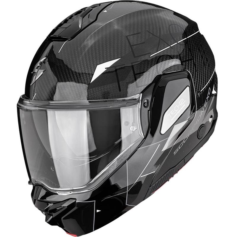 Scorpion EXO-TECH II Carbon Viator avattava moottoripyöräkypärä musta-hopea