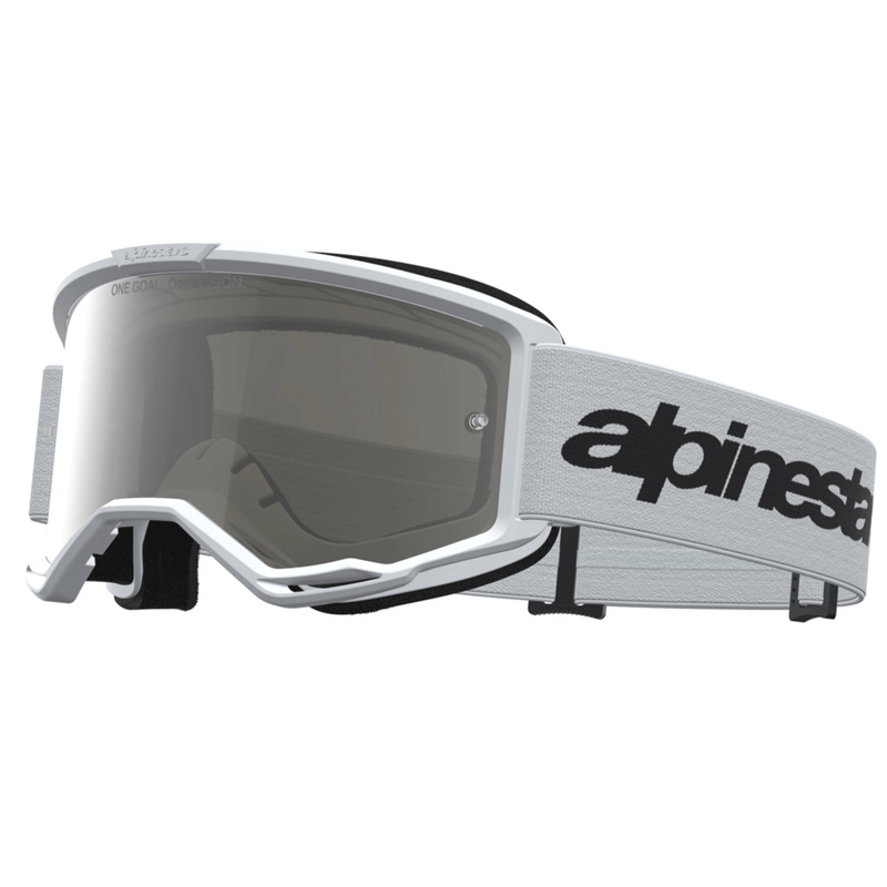 Alpinestars Vision 3 Wordmark motocrossilasit valko-musta