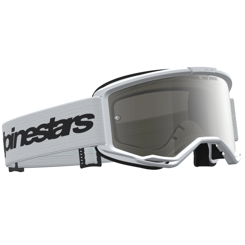 Alpinestars Vision 3 Wordmark motocrossilasit valko-musta