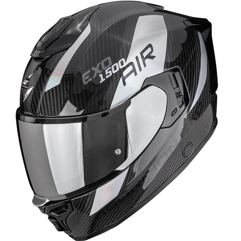 Scorpion EXO-1500 Carbon Air Plated -moottoripyöräkypärä, musta-hopea
