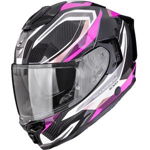 Scorpion EXO-1500 Carbon Air Hydro -umpikypärä, musta-valkoinen-pinkki